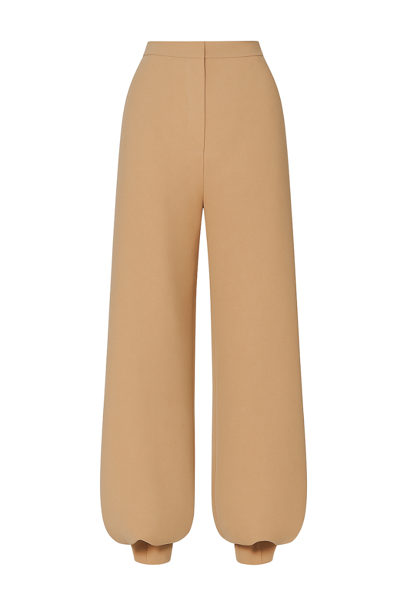 Lecia Curve Pants in Mocha, stylish women's pants with a comfortable fit and modern design, shown in a neutral mocha color.