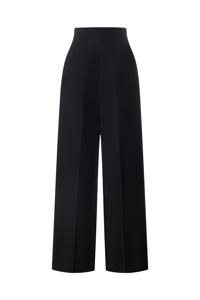 Light gray LECIA straight long pants with a classic fit and smooth fabric, shown hanging on a white background.