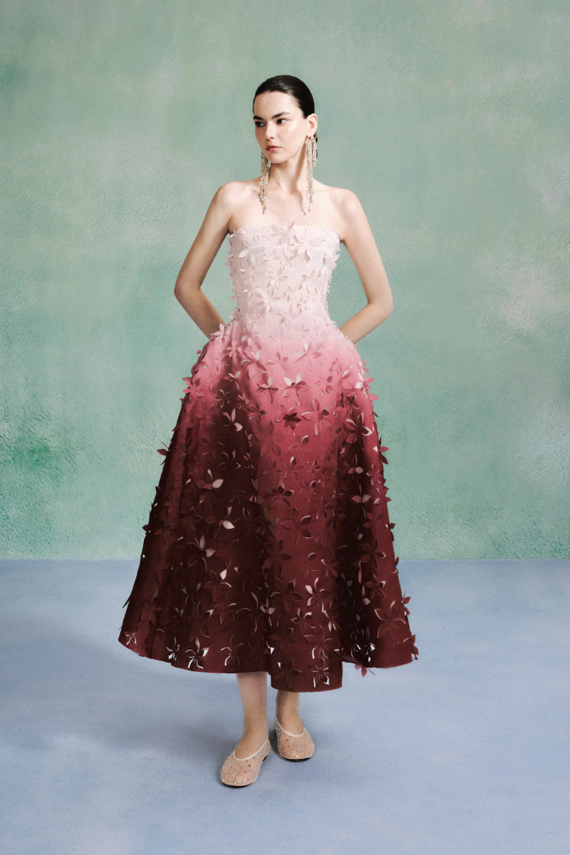 LASER CUT OMBRE ORGANZE DRESS | CULT MIA | LECIA LASER CUT OMBRE ORGANZE DRESS | CULT MIA | LECIA