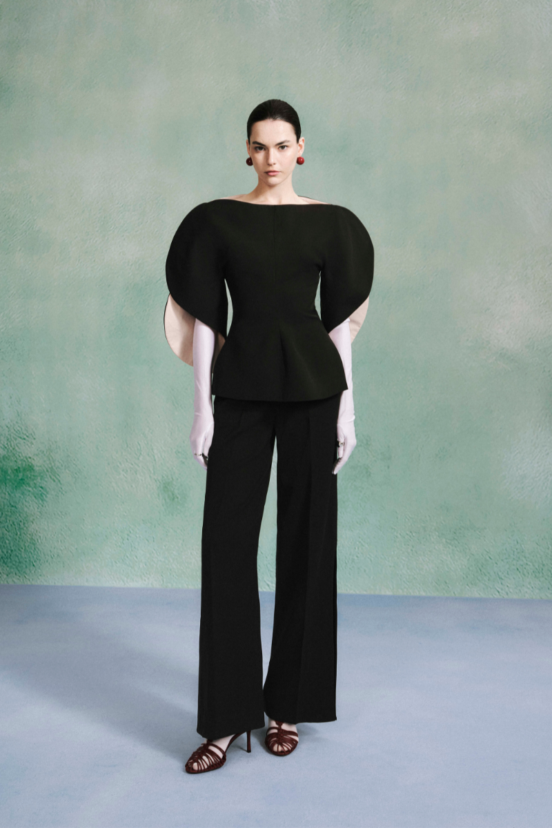 LECIA Calla Sleeves Crepe Top featuring long sleeves and a sleek, elegant design in lightweight crepe fabric.