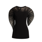 Lecia fan-petal tulle bodice top featuring delicate tulle fabric and a stylish design, perfect for elegant casual wear.