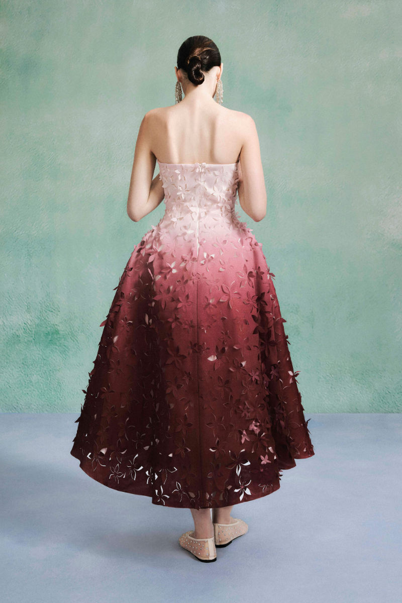 LASER CUT OMBRE ORGANZE DRESS | CULT MIA | LECIA LASER CUT OMBRE ORGANZE DRESS | CULT MIA | LECIA