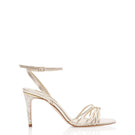 Freya Rose Champagne Bella leather sandals with elegant straps and heel, perfect for stylish summer occasions.