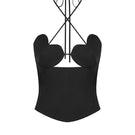 Black MS. Heart side bustier top by Stolen Stores featuring a fitted design and stylish side detail.