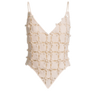 LECIA laser cut mesh silk chiffon tank top featuring delicate laser cut details and lightweight, flowy silk chiffon fabric.