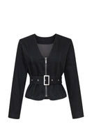 TT Studios CARM jacket, stylish men's jacket with a modern design and zip closure, shown on a hanger.