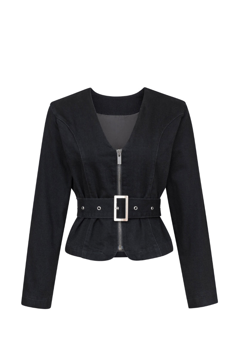 TT Studios CARM jacket, stylish men's jacket with a modern design and zip closure, shown on a hanger.