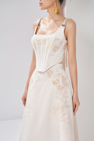 Maison Des Copains LONDYN A-line embroidered midi skirt, ankle length with intricate embroidery, flowing fabric and stylish silhouette.