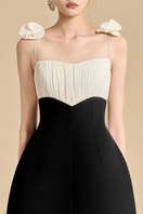 Maison Des Copains hyacinth A-line spaghetti strap midi dress, sleeveless with a fitted waist and flowing skirt, perfect for warm weather.