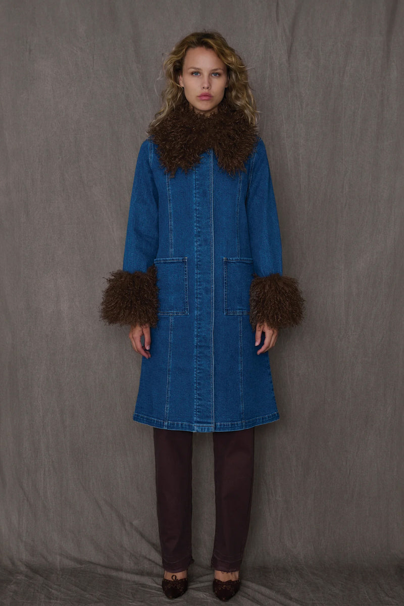 TT Studios Penny Jacket displayed on a hanger, showcasing a stylish casual jacket with a clean design and neutral color.