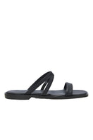 Black NOAH sandals by KIÓHNE featuring adjustable straps and a comfortable sole, shown on a neutral background.