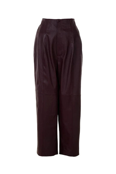 JAPANESE LEATHER PANTS IN WINE RED | CULT MIA | MAZ Manuela Álvarez