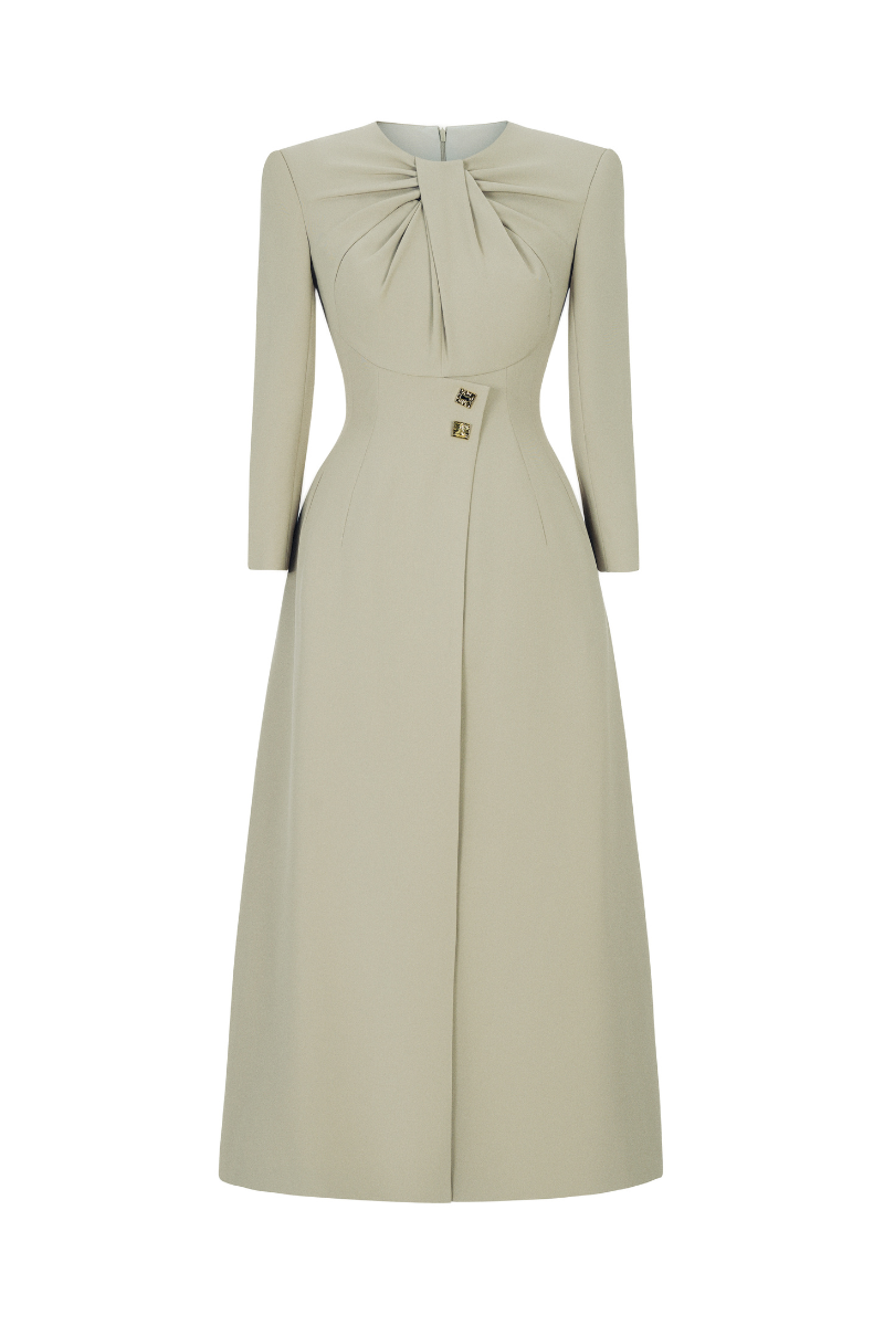 HELEN SLIT SQUARE SHOULDER LONG LENGTH SHIRT - CULT MIA