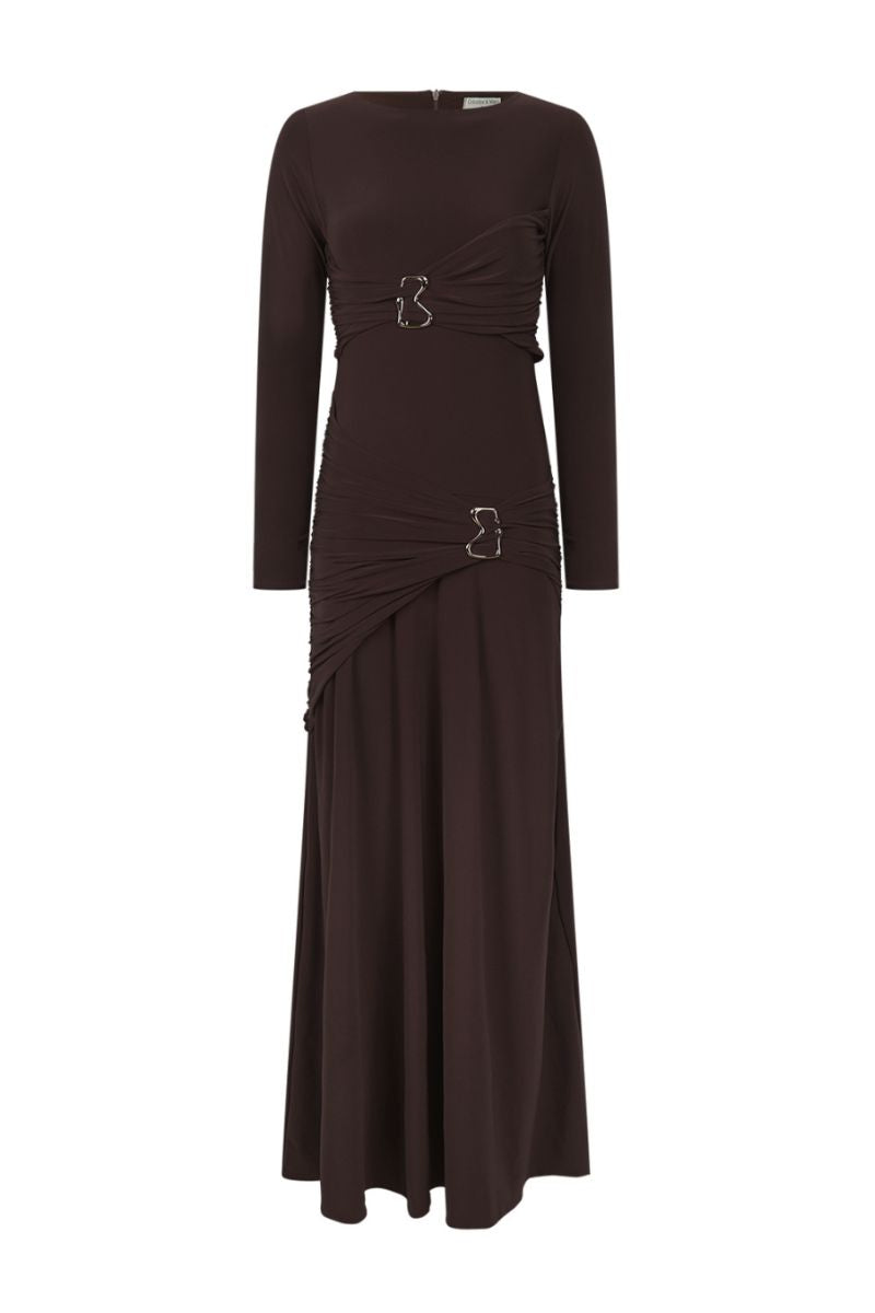 JADE MAXI DRESS IN CHOCOLATE FONDANT