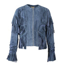 Double A Aurora suede jacket in blue, stylish outerwear with a soft suede texture and modern design.
