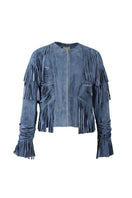 Double A Aurora suede jacket in blue, stylish outerwear with a soft suede texture and modern design.
