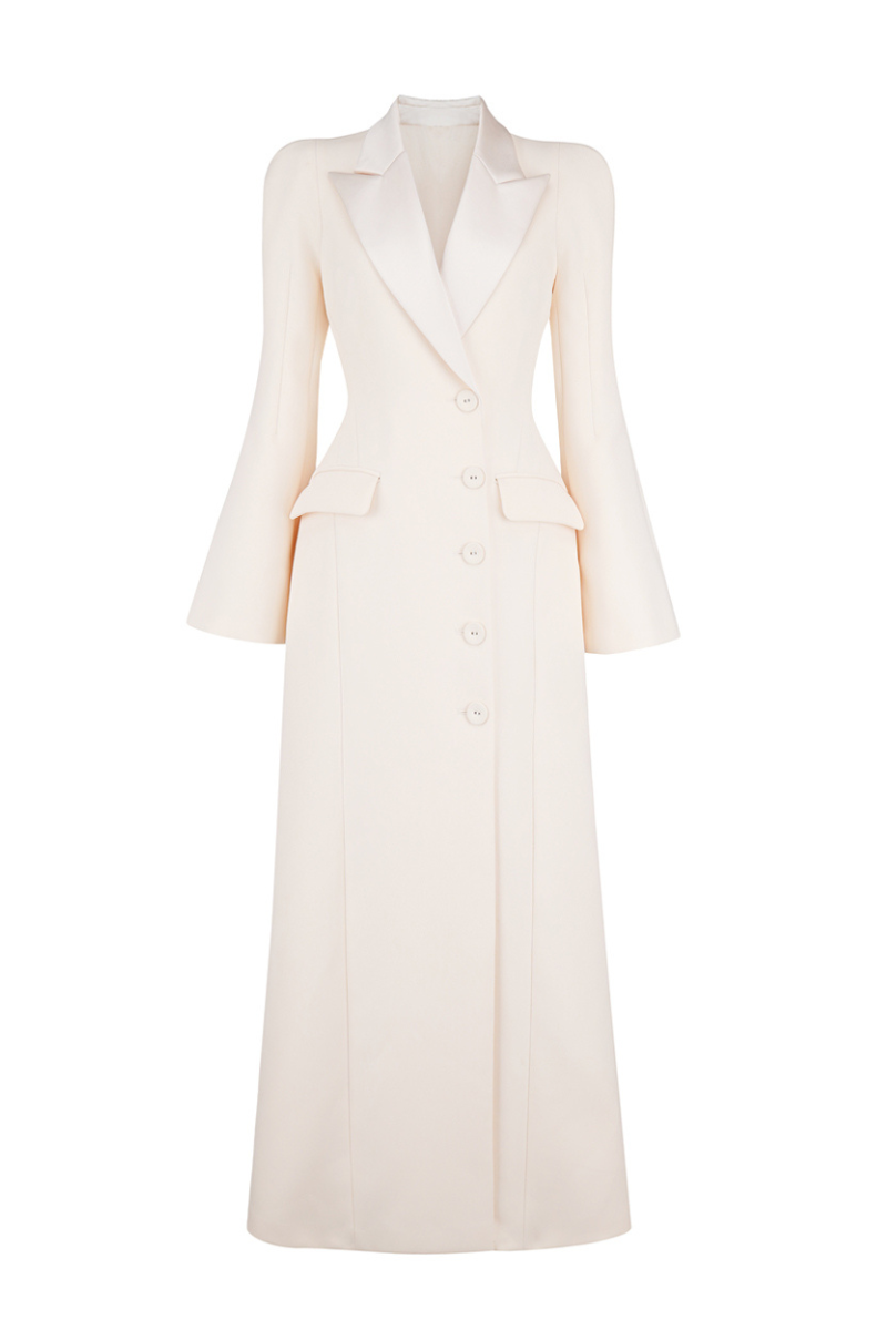 YAMILETH SHEATH SINGLE BREASTED ANKLE LENGTH TRENCH COAT - CULT MIA