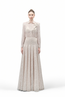 Maison Des Copains LUMINARA A-line high waist lace maxi skirt with floor-length design, flowing and elegant.