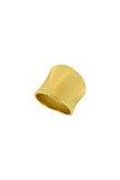 Yellow gold vermeil tape ring by Sara Shala, sleek and modern jewelry piece with a smooth band and minimalist design.