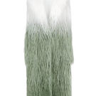 Maison Des Copains Jayla straight faux fur calf-length trench coat with V-neck, stylish and warm for cold weather.