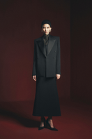 Maison Des Copains Arnold straight square shoulder blazer, tailored black jacket with structured fit and classic lapel detail.