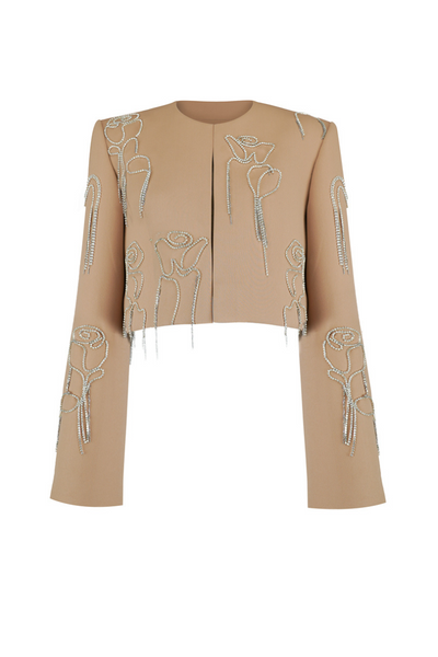 ARNOLD STRAIGHT SQUARE SHOULDER BLAZER BRA WRAP JACKET | CULT MIA