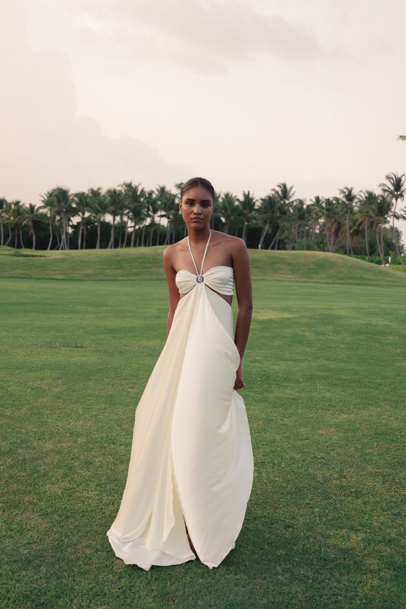 PEÑON OFF-WHITE MIDI DRESS - CULT MIA