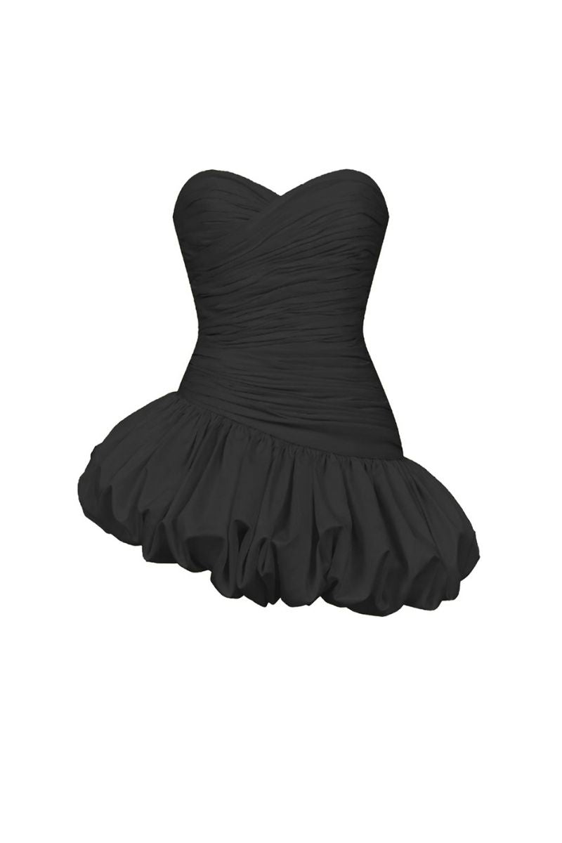 BALLOON BLACK MINI DRESS - CULT MIA