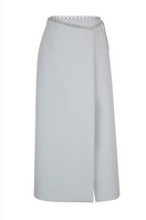 Maison Des Copains Arnold wrap front slit midi skirt shown in a stylish, flowy design with a slit detail at the front.