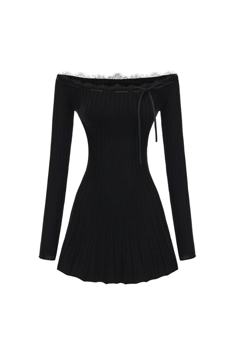 Black Jenna mini dress by Nana Jacqueline featuring a fitted silhouette and stylish design, displayed on a hanger.