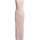 LECIA 3D column midi dress showcasing a sleek, modern design with textured fabric and a fitted silhouette.
