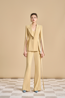 Maison Des Copains Esteban A-line V-neck blazer, tailored fit with long sleeves and classic lapel, in a versatile neutral color.