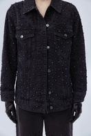 Santa Brands Diamante Jeans Jacket in jade, stylish denim jacket with sparkling embellishments, casual and trendy outerwear for women.