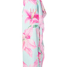 Valenciani one-shoulder multicolor maxi dress displayed on a model, flowing fabric, elegant full-length design.