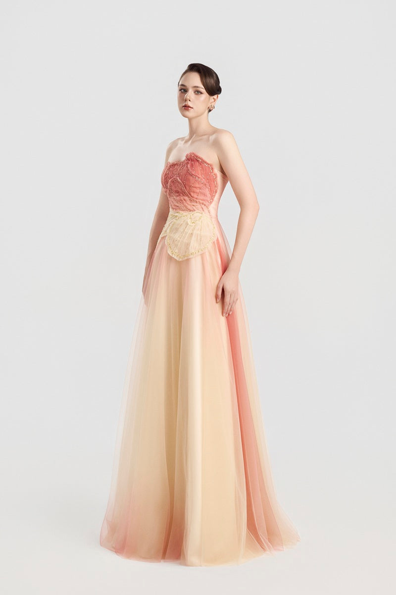 Tulle layered maxi dress by Tracy Studio featuring a flowing design and delicate tulle fabric, perfect for elegant occasions.