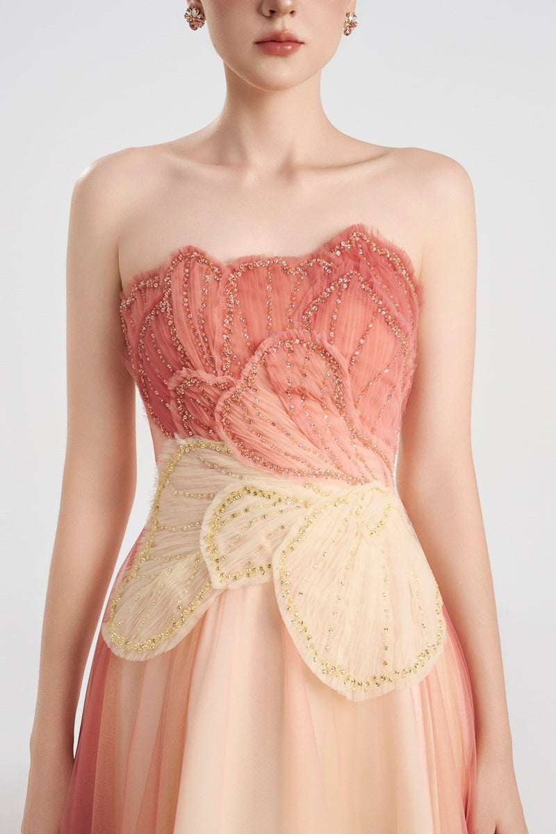 Elegant tulle layered maxi dress by Tracy Studio featuring flowing fabric and a stylish silhouette.