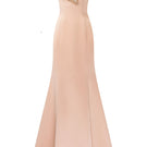 Peach TAFFETA MIKADO mermaid gown by Tracy Studio, featuring a fitted silhouette and elegant design.
