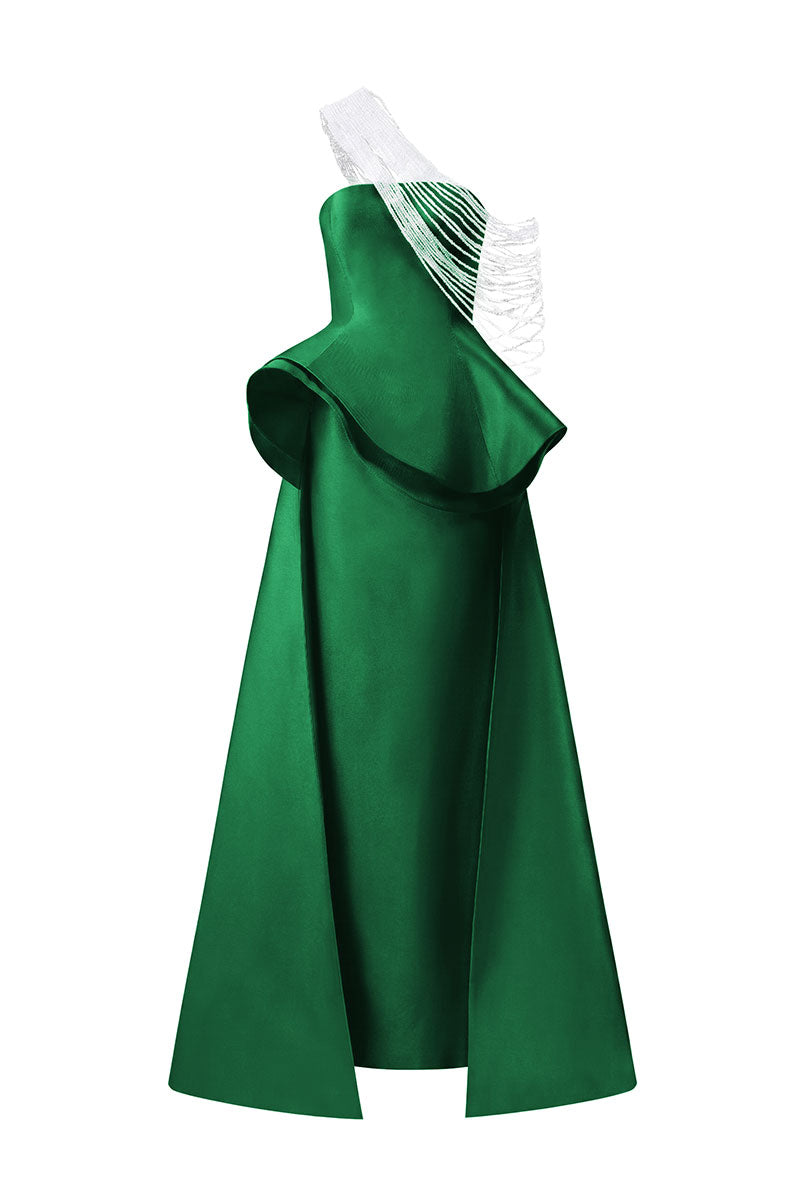TAFFETA BAMBOO PEPLUM DRESS | CULT MIA