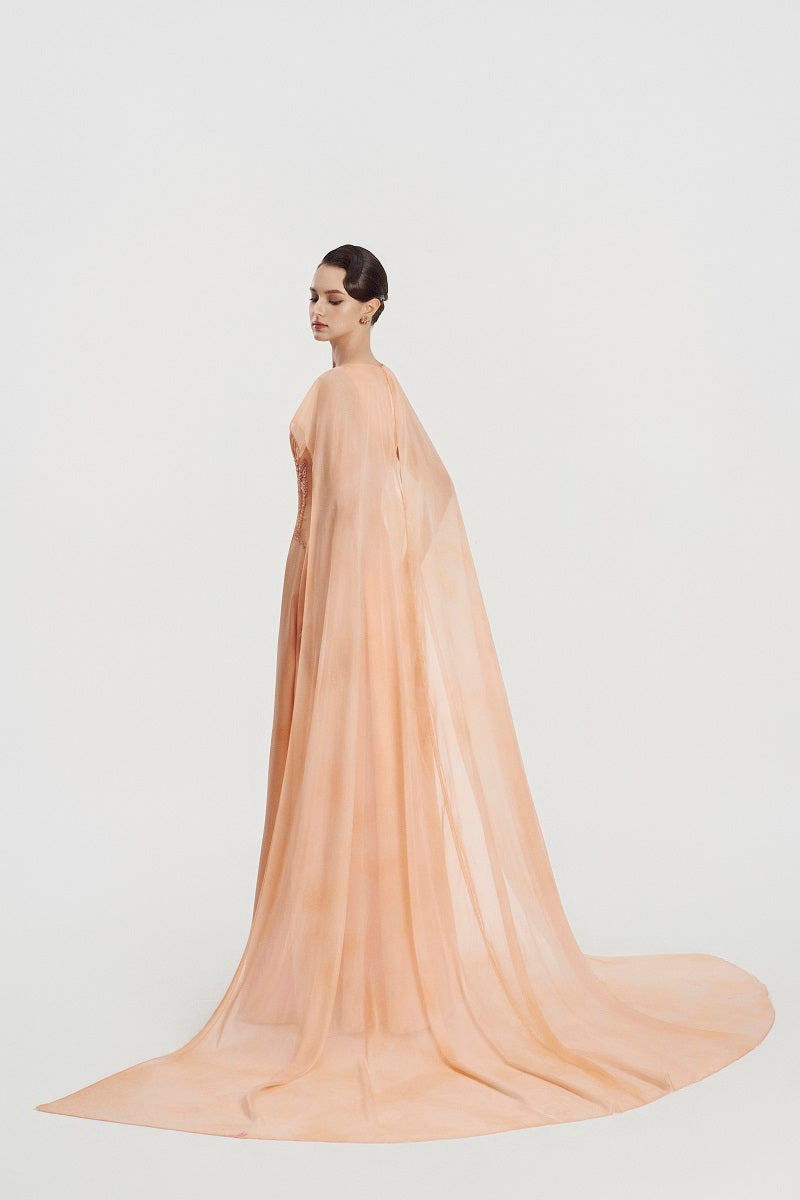Deep V-neck satin maxi dress by Tracy Studio featuring a flowing silhouette and elegant design.