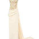 Yellow viscose matte gown by Tracy Studio, featuring a flowing design and elegant fit, perfect for stylish occasions.