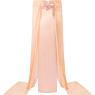 Elegant apricot taffeta mikado gown by Tracy Studio, showcasing a flowing design and luxurious fabric.