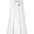 Off-white Taffeta Mikado gown by Tracy Studio, elegant evening dress with smooth fabric and classic silhouette.