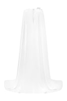 Tracy Studio satin jumpsuit with 3D floral embellishments, featuring a sleek fit and elegant design.