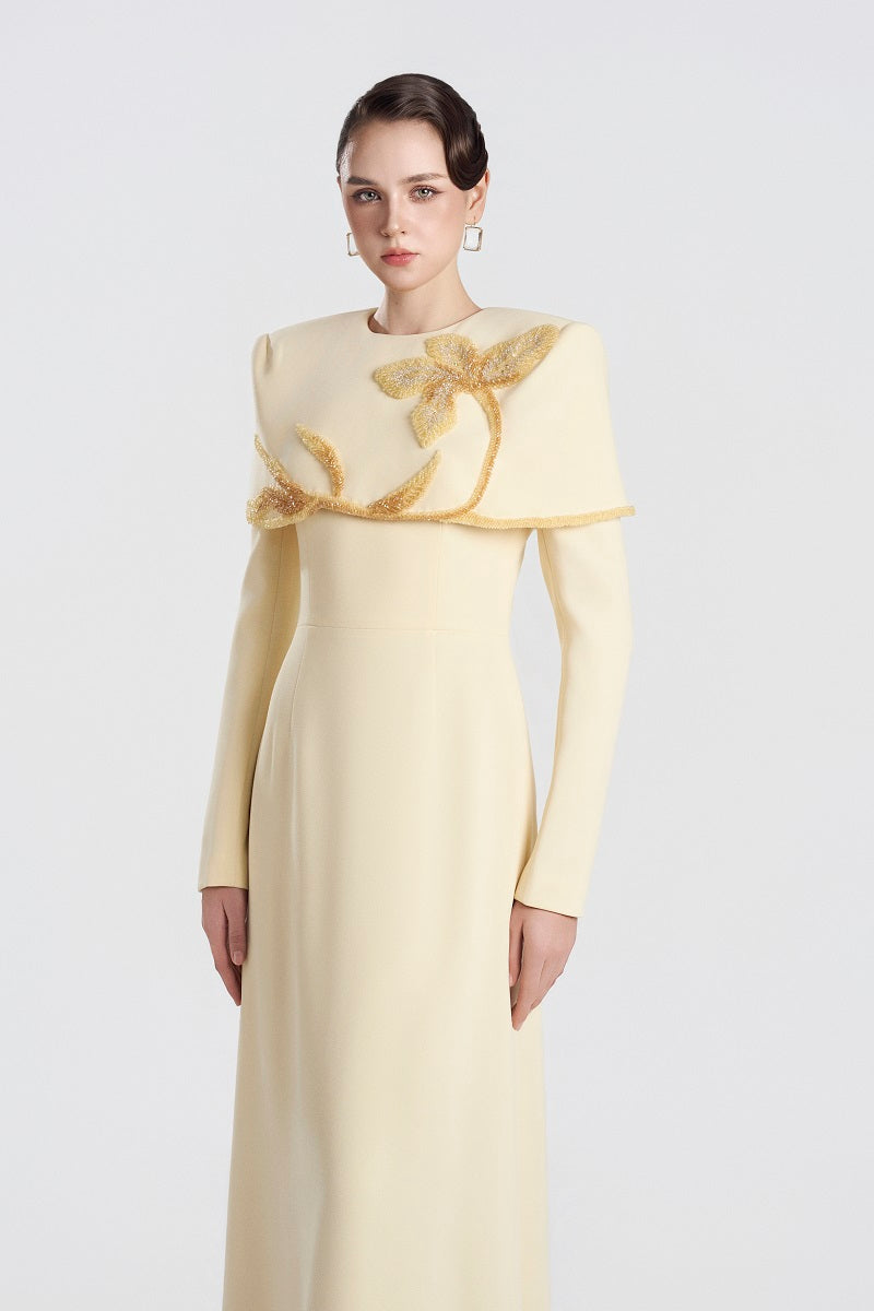 Yellow viscose matte maxi dress by Tracy Studio, flowing design with a relaxed fit and elegant length.