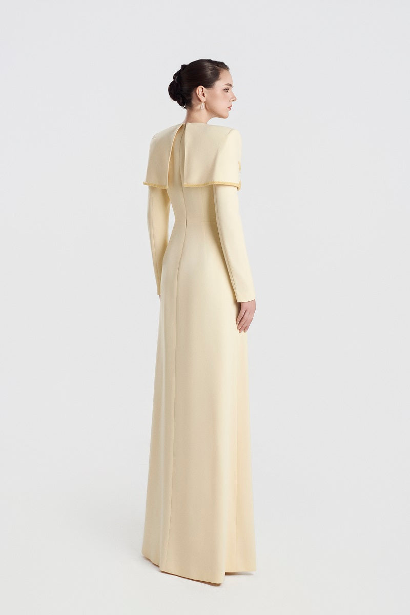 Yellow viscose maxi dress by Tracy Studio, flowing sleeveless design, perfect for summer or casual occasions.