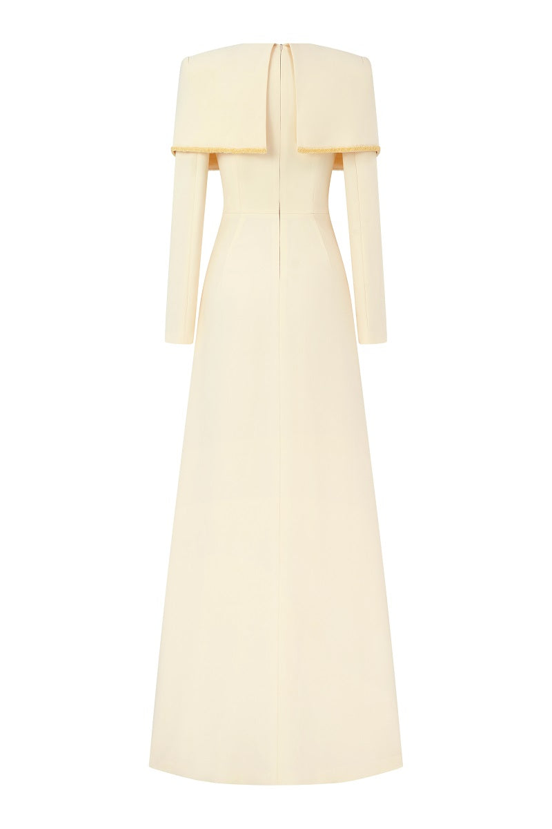 Yellow viscose matte maxi dress by Tracy Studio, flowing design with a relaxed fit and elegant style.