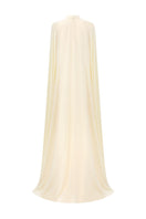 Yellow viscose matte embellished waist gown by Tracy Studio with intricate detailing and elegant design.