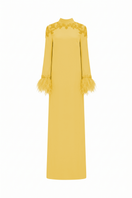 Elegant velvet satin floor-length gown by Tracy Studio, featuring a flowing silhouette and luxurious fabric.