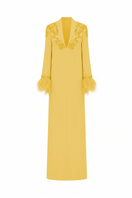 Elegant velvet satin floor-length gown by Tracy Studio featuring a flowing silhouette and luxurious fabric for formal occasions.