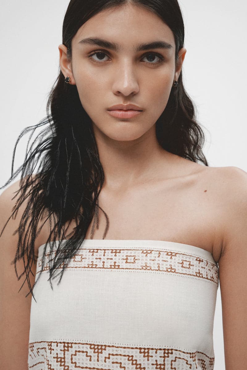 WHITE HANDMADE EMBROIDERD MINI DRESS - CULT MIA